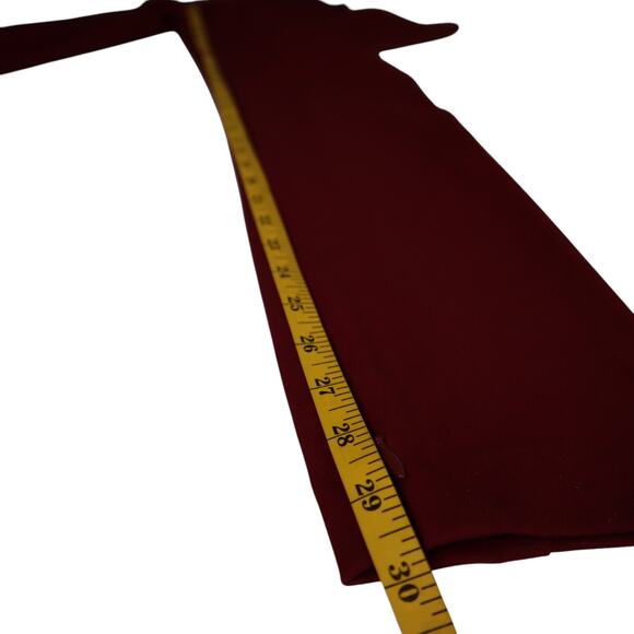 Ann Taylor Womens High Rise Ponte Pant Size 4 Dark Red Merlot Zip Ankle Career - Picture 12 of 13